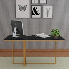 Office Table, Black Office Table, Table for Office, MD Table, Office Table with Gold Leg, Office Table - IM - 12066