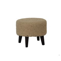 Seating Stool, Beige and Black Seating Stool, Seating Stool for Living & Bedroom Area, Seating Stool-VT- 15000