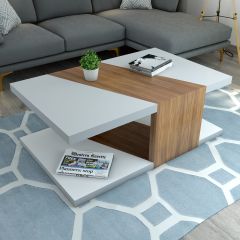 Rectangular Coffee Table ,coffee table for living/waiting area modern look coffee table in brown & white in prelaminate particle board,Coffee Table - EL797