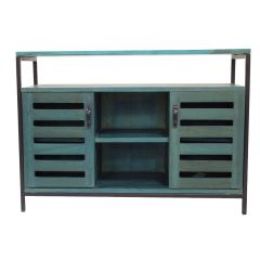 Cabinet, Solid Wood & MS Cabinet, Green Color Cabinet, Cabinet with Shutter, Cabinet with Open Shelf, Cabinet - VT10087