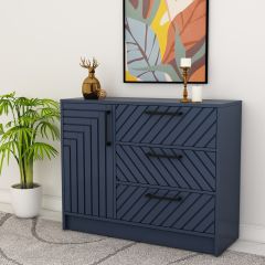 Storage Unit, Blue Color Storage Unit, Storage with Drawers Shutter, Sideboard for Living Room & Bedroom, Storage Unit - VT11071