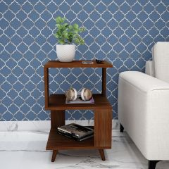 End Table, Side Table, Dark Brown End Table with Open Shelf, End Table - VT12200