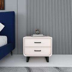 Bedside Table, Morning Glory Color Bedside Table, Side Table with Drawer, MS Leg in Matt Black Finish, Bedside Table - VT12223