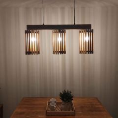 Hanging Light, Hanging Light with Dark & Light Brown Color, Hanging Light in Wood, Hanging Light for Home, Hanging Light - VT14034