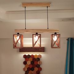 Hanging Light, Hanging Light with Dark & Light Brown Color, Hanging Light in Wood, Hanging Light for Home, Hanging Light - VT14035