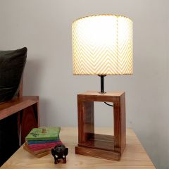 Table Lamp, Table Lamp with Dark Brown & Yellow Color, Table Lamp in Wood, Table Lamp for Living & Bedroom Area, Table Lamp - VT14067