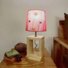 Table Lamp, Table Lamp with Light Brown & Pink Color, Table Lamp in Wood, Table Lamp for Living & Bedroom Area, Table Lamp - VT14068