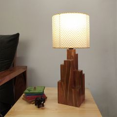 Table Lamp, Table Lamp with Dark Brown & Yellow Color, Table Lamp in Wood, Table Lamp for Living & Bedroom Area, Table Lamp - VT14069