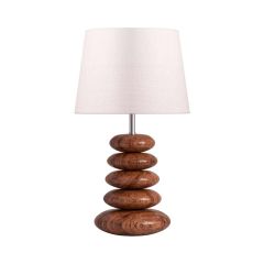 Table Lamp, (DTT W535BTEW) Divine Trend, Table Lamp With Off-White & Brown Color, Table Lamp In Wood, Table Lamp For Living & Bedroom Area, Table Lamp - VT14157