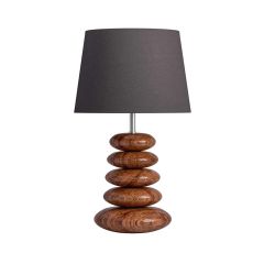 Table Lamp, (DTT W535BTEB) Divine Trend Table Lamp With Black & Brown Color, Table Lamp In Wood, Table Lamp For Living & Bedroom Area, Table Lamp - VT14158