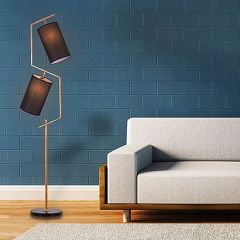 Floor Lamp, Snake Floor Lamp (Sizzling Lights), Standing Light, Black Lampshade with Golden Finish, Floor Lamp - VT14181