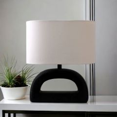 Table Lamp, Leuto (Home Blitz), Nightstand Lamp, Black & Off-White Color Lamp, Table Lamp - VT14209