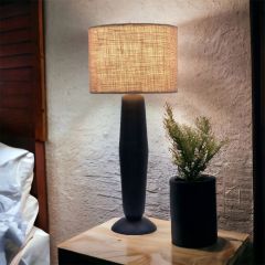 Table Lamp, Noirjute Table Lamp (Home Blitz), Nightstand Lamp, Black & Beige Color Lamp, Table Lamp - VT14212