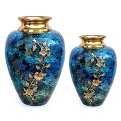 Vase, Vase with Golden & Blue Color, Vase for Metal, Vase for  Home Decor, Vase - VT15117