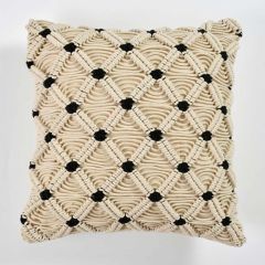 Cushion Cover, (i219_1_12_1), Cushion With Black & OFF-White Color, Cushion For Living & Bedroom Area, Cushion - VT15266