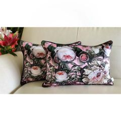 Cushion Covers(TSHPRVR02), Vintage garden- REVERSIBLE- Rectangular Cushion Covers- Rose Gold- Set of 2, Cushion Covers - VT15338