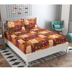 Bedsheet, (ICKBS101) Presto, 160 TC 100% Cotton Double Bedsheet With 2 Pillow Covers, Geometric pattern, Bedsheet- VT15864