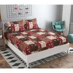 Bedsheet, (ICKBS102) Presto, 160 TC 100% Cotton Double Bedsheet With 2 Pillow Covers, Geometric pattern, Bedsheet- VT15865