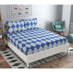 Bedsheet, (ICKBS103) Presto, 160 TC 100% Cotton Double Bedsheet With 2 Pillow Covers, Abstract pattern, Bedsheet- VT15866