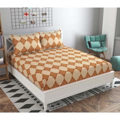Bedsheet, (ICKBS104) Presto, 160 TC 100% Cotton Double Bedsheet With 2 Pillow Covers, Abstract pattern, Bedsheet- VT15867