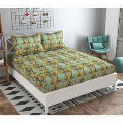 Bedsheet, (ICKBS111) Presto, 160 TC 100% Cotton Double Bedsheet With 2 Pillow Covers, Abstract pattern, Bedsheet- VT15874