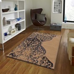 Rugs, (Presto), ICKC32C2X5, Gold colour Abstract Polyester Carpet, Rugs -VT-15986