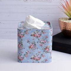 Tissue Box, AVA-SR2-28A(A Vintage Affair), Square Blue Floral Tissue Box, Tissue Box - VT16092