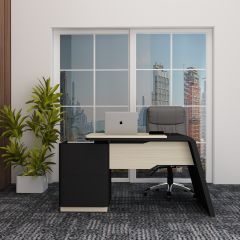 Office Table, MD Table,Office Table in Black & Light Brown Color, Office Table - VT19001