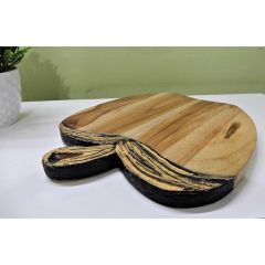 Chopping Board artistic shape handmade 3d Art of marble dust, made of Teak premium wood handmade board or platter in Apple Shape design, Chopping Board - VT2180