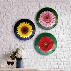 HMD Collections Traditional Art Decorative Ceramic Designer Plates with Stand for Home/Office, Wall Art - VT2121