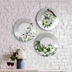 HMD Collections Traditional Art Decorative Ceramic Designer Plates with Stand for Home/Office, Wall Art - VT2125