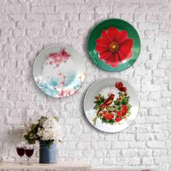 HMD Collections Traditional Art Decorative Ceramic Designer Plates with Stand for Home/Office, Wall Art - VT2128