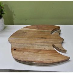 Chopping Board artistic shape made of Teak premium wood handmade board or platter in Fish Shape design, Chopping Board - VT2181