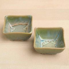Bowl, CROC0005, Design Gaatha Set of 2 Green Ceramic Small Bowl, Bowl - VT2205