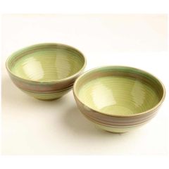 Bowl, CROC0013, Design Gaatha Set of 2 Parrot Green Ceramic Serving Bowl, Bowl - VT2207