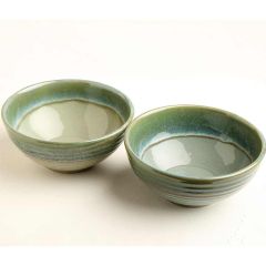 Bowl, CROC0014, Design Gaatha Set of 2 Sea Green Ceramic Serving Bowl , Bowl - VT2208