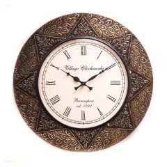 Wall Clock, NP-016, 
Wooden Base with Colorfull Finish with Polish + Brass Fitting Clock, Wall Clock - VT2237