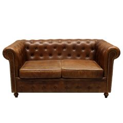 2 seater sofas, 2 seater sofas in Brown Color, 2 seater sofas in Leather, 2 seater sofas for Home, 2 seater sofas - VT4060