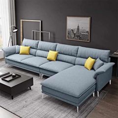 L Shape Sofa, L Shape Sofa in Grey Color, L Shape Sofa Set with Cushions, L Shape Sofa -VT4079