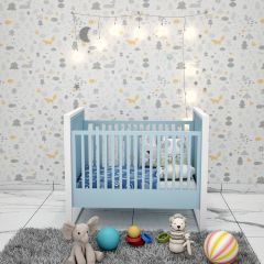 Crib, Crib in Blue & White Color, Crib for Kids, Crib - VT5069