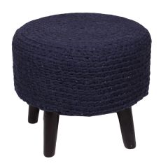 Foot Stool, Blue Foot Stool, Foot Stool With Wooden Legs, Foot Stool - VT - 6051