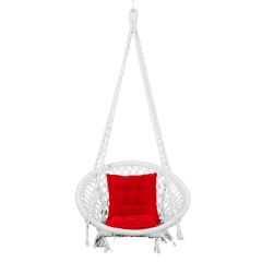 SWING, Swing in White Color, Swing with 1 Rod, Swing with 2 S Hook, Swing with Square Cushion, Swing with Chain, Swing - VT6084
