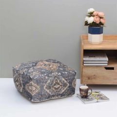 Pouffe, 001/SCNFE, Grey Hues Pouffe, (Strawberry Collective), Pouffe- VT6108