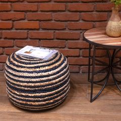 Pouffe, SCSH/2018/06, Spiral Natural Jute Pouffe , (Strawberry Collective), Pouffe- VT6116