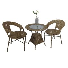 Table & Chair Set, Brown & Black Color Chairs & Table, Chairs & Table for Living Room, 1 Table & 2 Chair Set, Chairs for Drawing Room, Table & Chair Set - VT6131