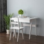 Wooden Study Table , Study table with tapered Legs, modern look sleek prelaminated Study  table in white with drawer at bottom ,Floor standing Study Table - IM757
