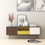 Entertainment unit,Entertainment unit for living/bedroom area modern look in white yellow & brown in pine wood,Entertainment unit - IM252