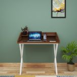  Study Table, Wood Study Table, Study Table with Open Shelf, Study Table with White MS Leg, Study Table - VT - 12011