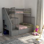 Bunk bed, bunk bed with storage,wooden battens on sides , Bed-IM- 3013