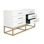  Cabinet, White & Gold Cabinet,  Cabinet with Metal Legs,  Cabinet - EL10057
